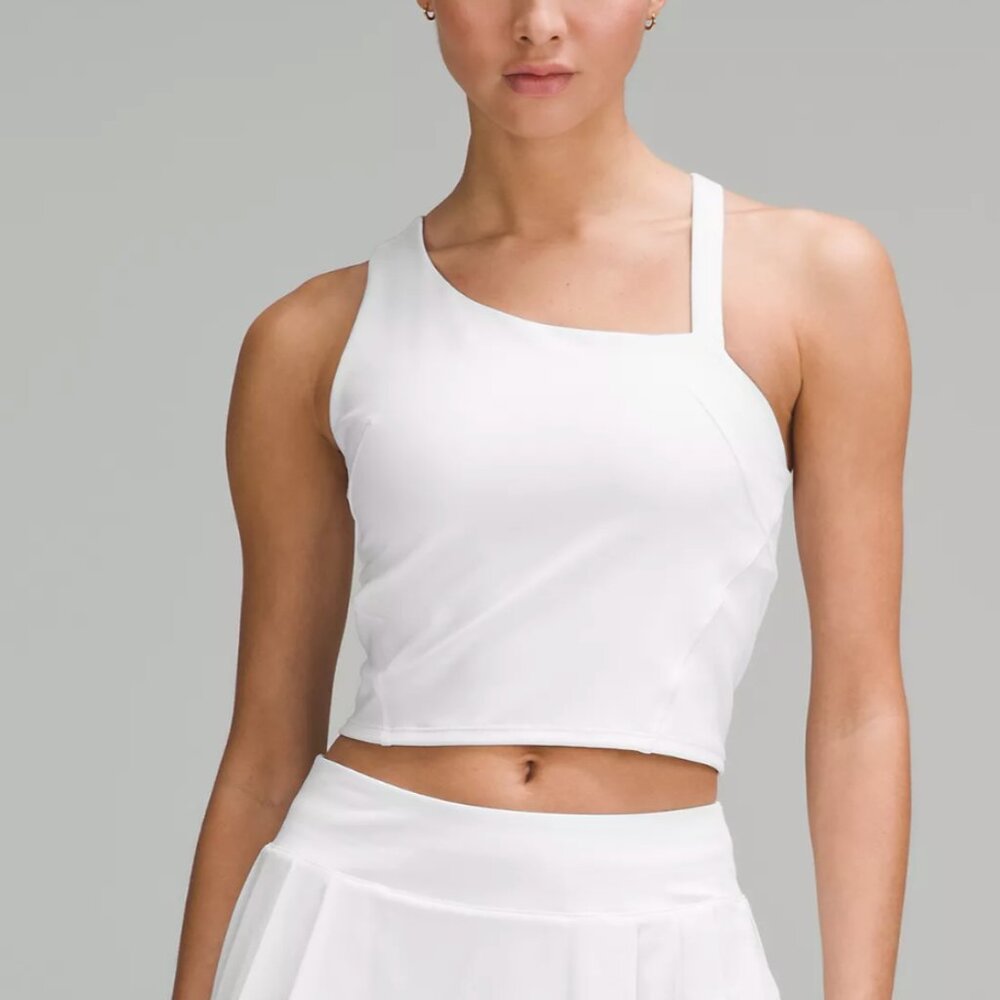 Lululemon Everlux Asymmetrical Tennis Tank Top | Size 8 | White
